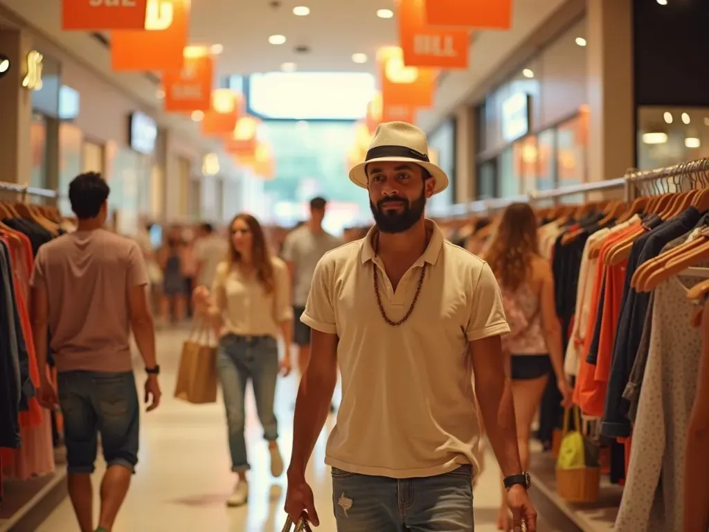 wyprzedaże w centrum handlowym